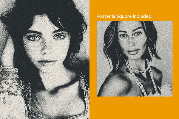 Vintage Print Square And Poster Photo Effect
