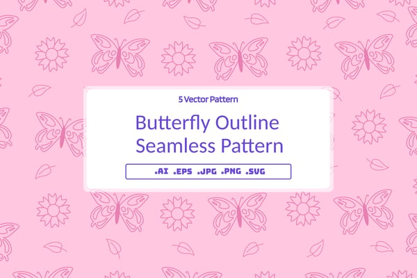 Butterfly Outline Seamless Pattern