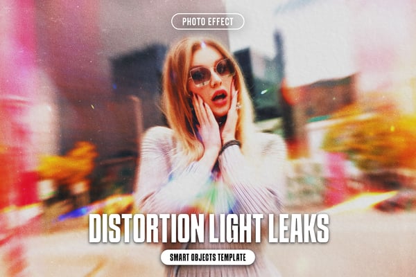 Distortion Light Leaks Photo Effect