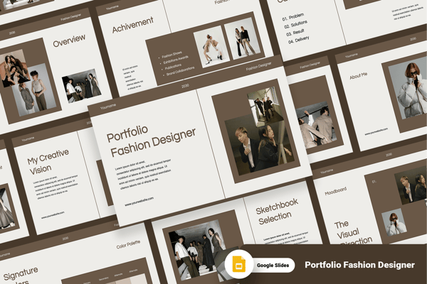 Free Portfolio Fashion Designer - Google Slides