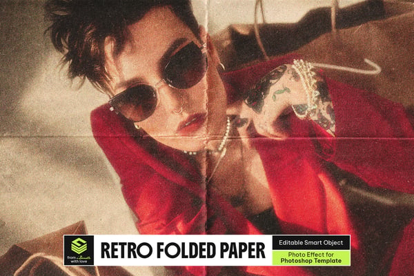 Retro Folded Paper Photo Effect