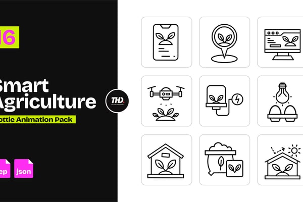 Smart Agriculture Icons Pack | After Effects & Lottie Animation