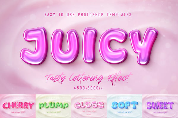Juicy Jelly 3D Text Effects - 6 PSD Photoshop Templates