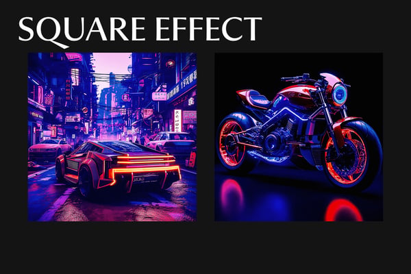 Cyberpunk Square And Poster Photo Effect