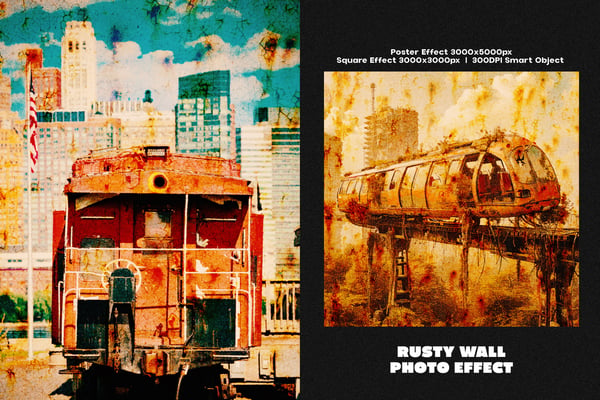 Rusty Wall Square And Poster Photo Effect