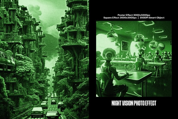 Night Vision Square And Poster Photo Effect