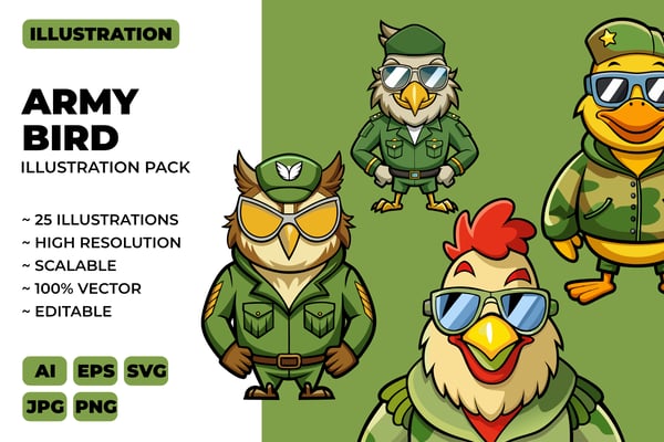 Bird Mascot With Soldier Costume