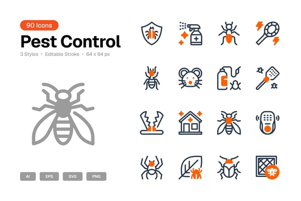 Insect Control Icon Set