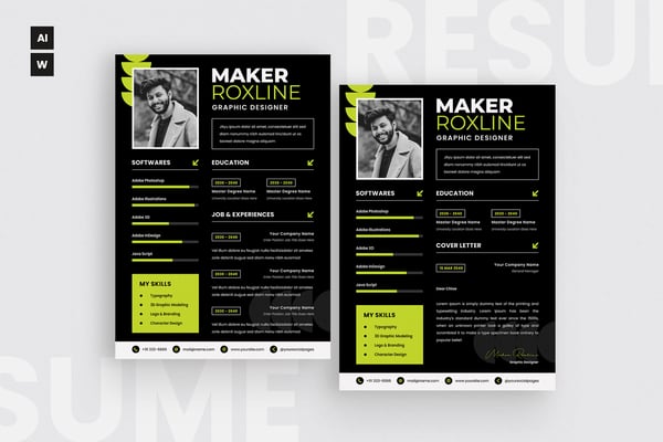 Dark Background Resume CV