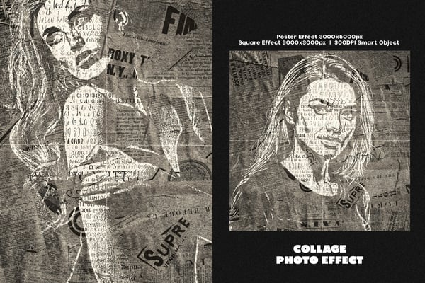 Collage Square And Poster Photo Effect