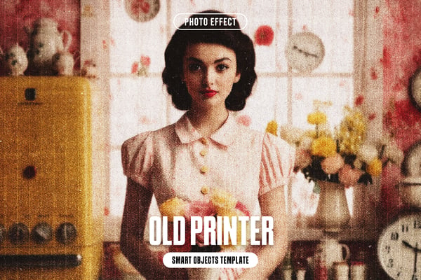 Old Printer Photo Effect