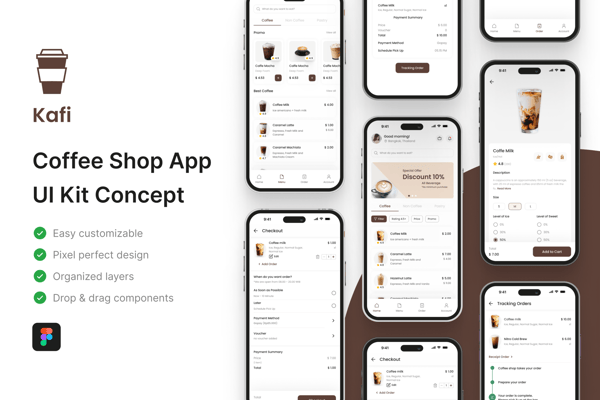 Kafi - Coffee Shop App UI Kit