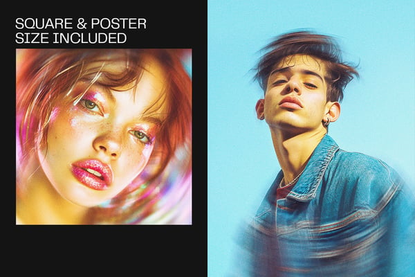 Spinning Blur Square And Poster Photo Effect