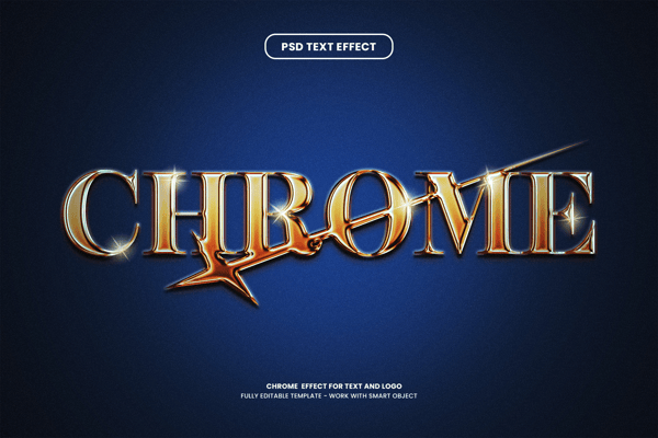 Golden Chrome Text Effect