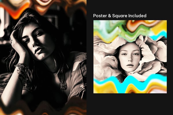 Liquid Smeared Square And Poster Photo Effect