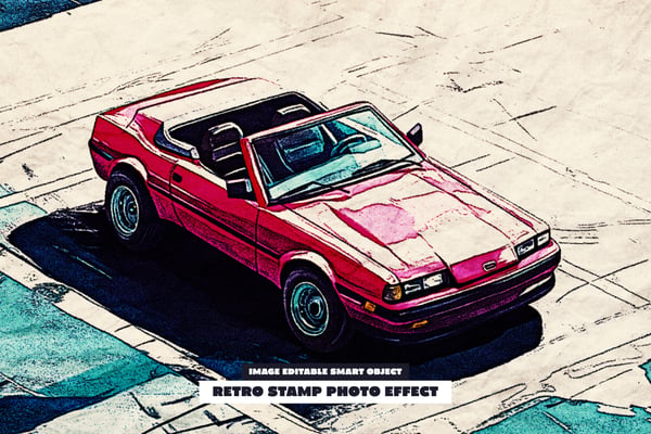 Retro Stamp Photo Effect