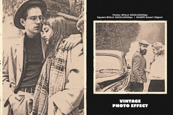 Vintage Square And Poster Photo Effect