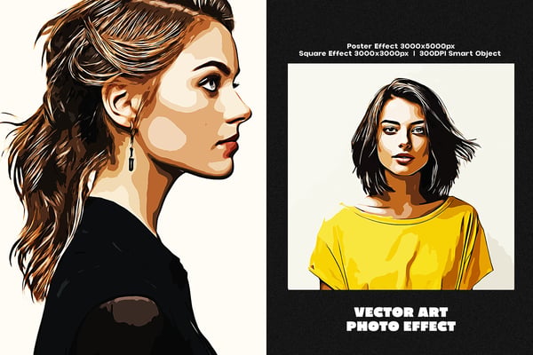 Vector Art Square And Poster Photo Effect