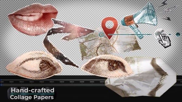 Handcrafted Paper Collage Animated Graphic Pack