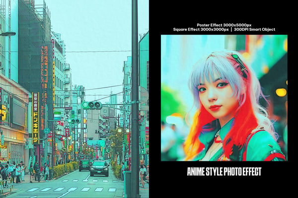 Anime Style Square And Poster Photo Effect