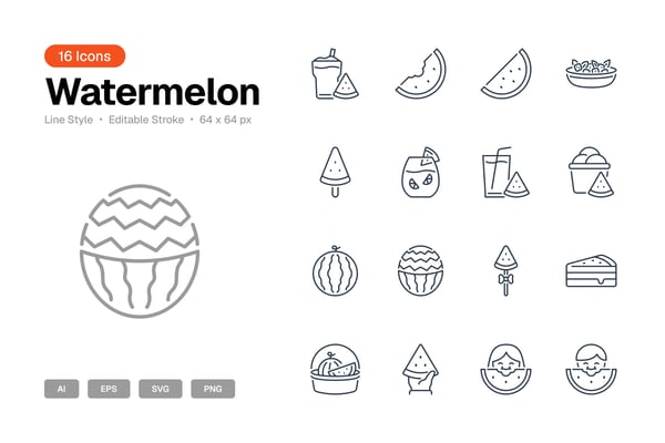 Watermelon Icon Set