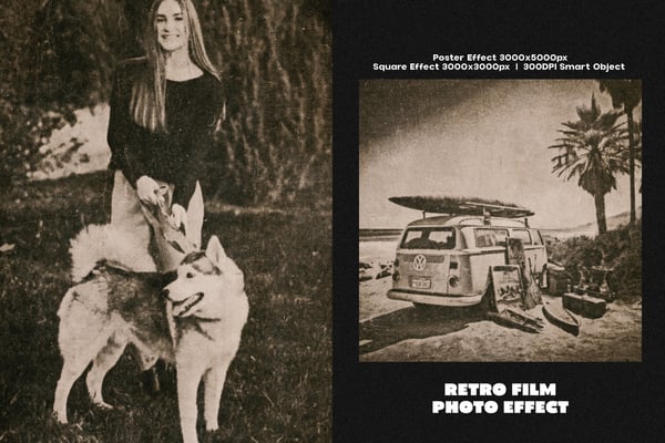 Retro Film Square And Poster Photo Effect