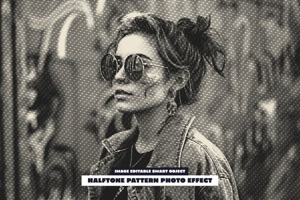 Halftone Pattern Photo Effect