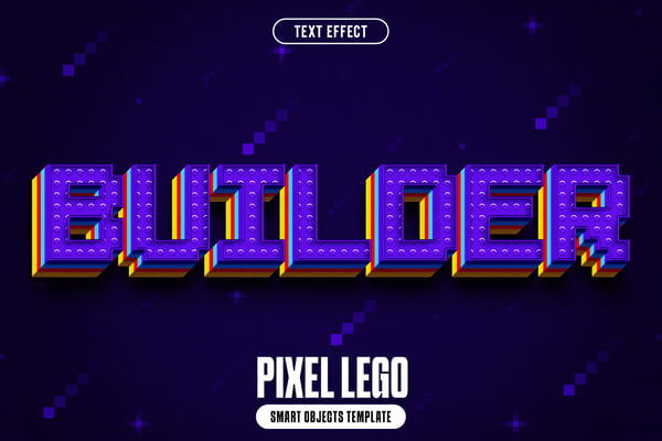 Pixel Lego Text Effect