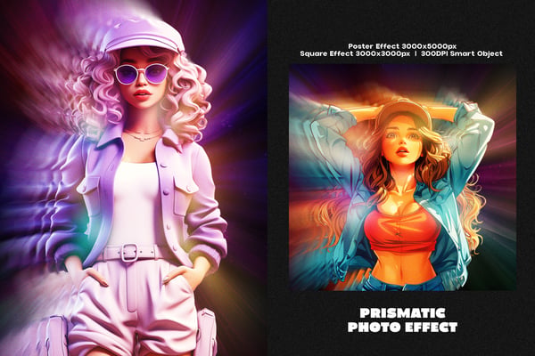 Prismatic Square And Poster Photo Effect