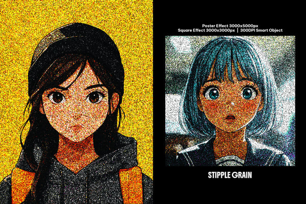 Stipple Grain Square And Poster Photo Effect