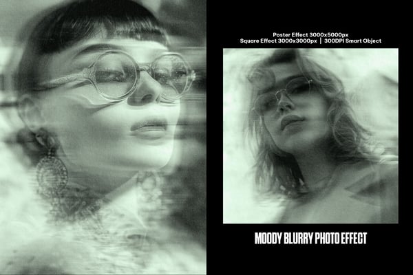 Moody Blurry Square And Poster Photo Effect