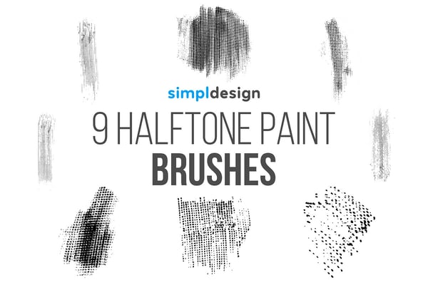 9 Halftone Paint Photoshop Brushes