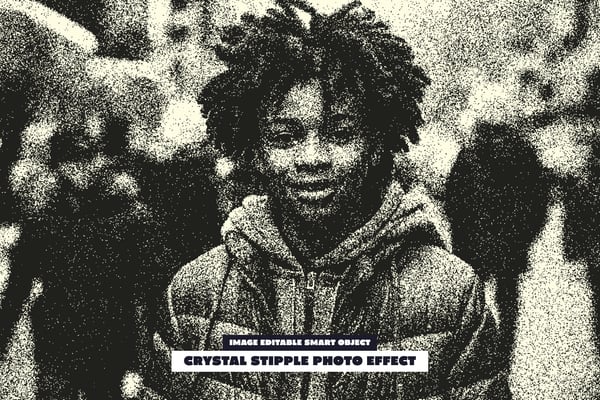 Crystal Stipple Photo Effect