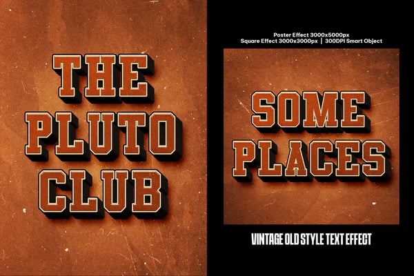 Vintage Old Style Square And Poster Text Effect