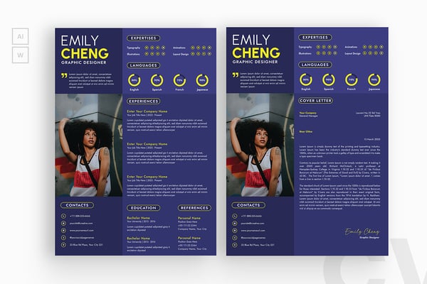 Graphics Style Blue Color Resume CV