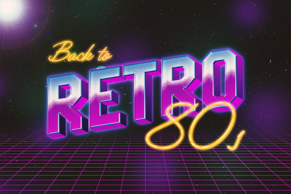Retro 80s Gradient Text Effect