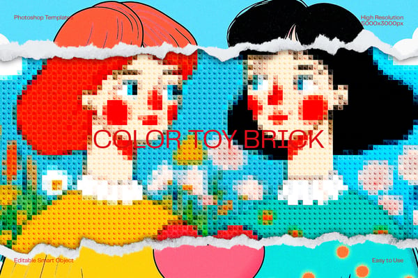 Color Toy Brick Photo Effect