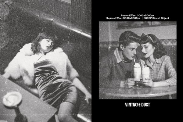 Vintage Dust Square And Poster Photo Effect
