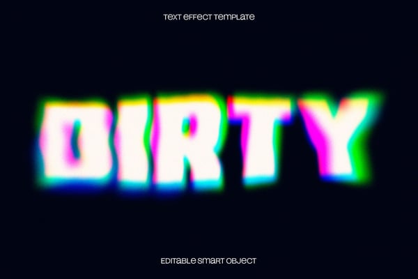 Blurred Anaglyph Text Effect