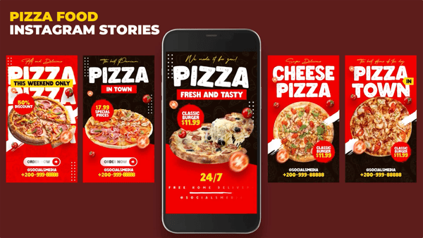 Pizza Food Instagram Stories MOGRT