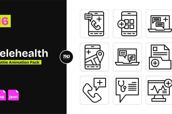  0:11 / 0:28 Telehealth Icons Pack | After Effects & Lottie Animation