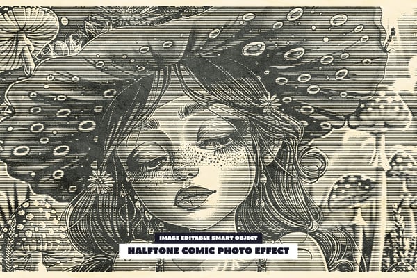 Halftone Comic Photo Effect
