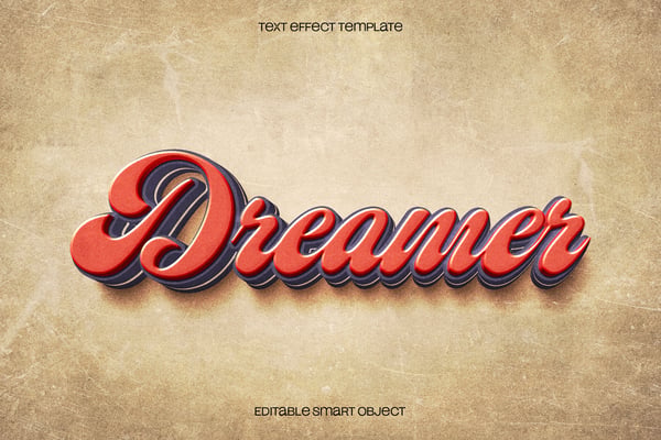 3D Vintage Text Effect