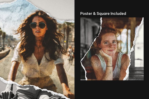 Old Print Square And Poster Photo Effect