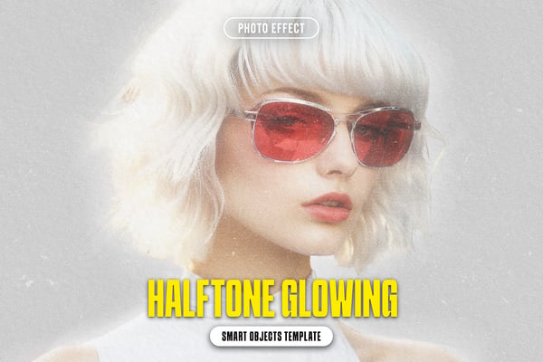 Halftone Glowing Photo Effect