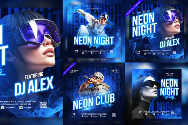 Party Social Media and Flyers Templates Collection