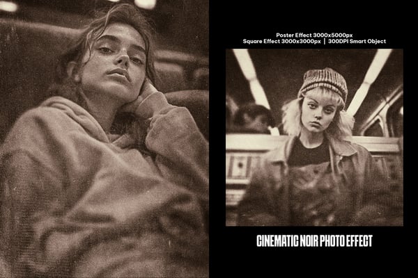 Cinematic Noir Square And Poster Photo Effect