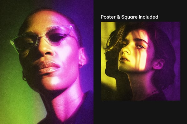 Grain Dual Lighting Square And Poster Photo Effect