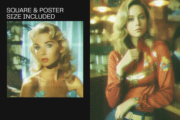 Retro 80s TV Square And Poster Photo Effect