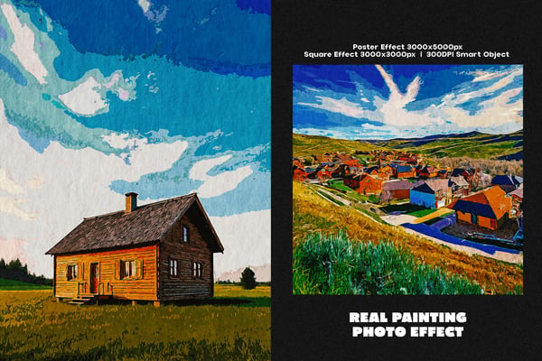 Real Painting Square And Poster Photo Effect
